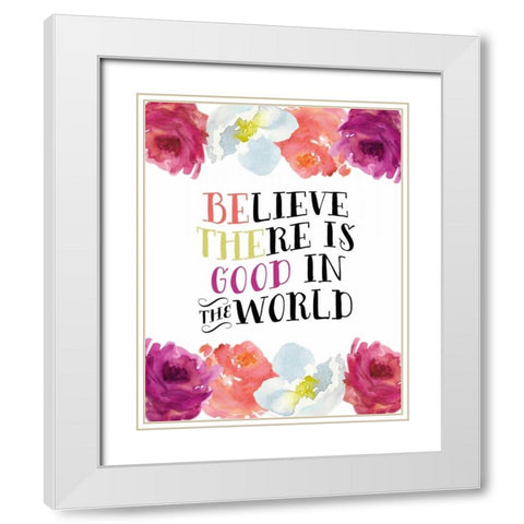 The Good Floral White Modern Wood Framed Art Print with Double Matting by Moss, Tara