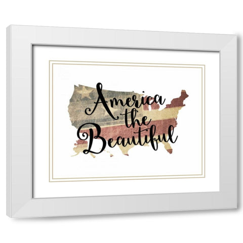America the Beautiful White Modern Wood Framed Art Print with Double Matting by Moss, Tara
