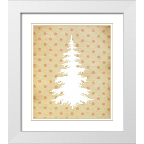 White Christmas Tree White Modern Wood Framed Art Print with Double Matting by Moss, Tara