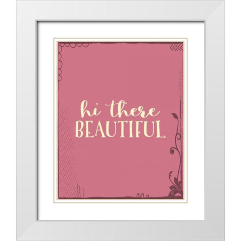 Hi There, Beautiful White Modern Wood Framed Art Print with Double Matting by Moss, Tara