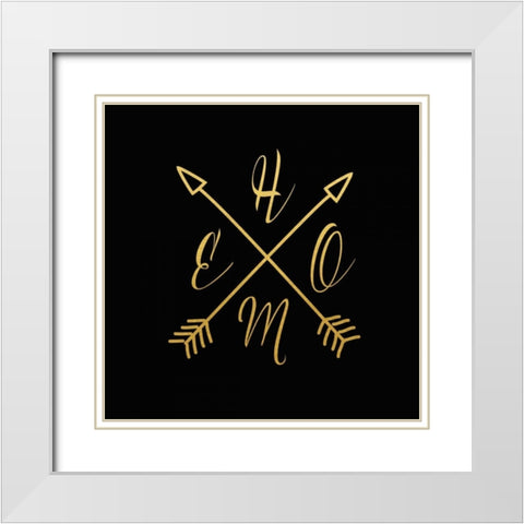 Home Arrows White Modern Wood Framed Art Print with Double Matting by Moss, Tara