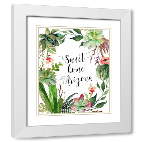 Sweet Home Arizona White Modern Wood Framed Art Print with Double Matting by Moss, Tara
