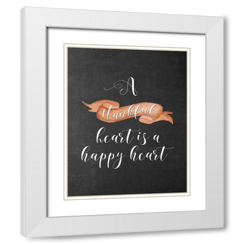 A Thankful Heart White Modern Wood Framed Art Print with Double Matting by Moss, Tara