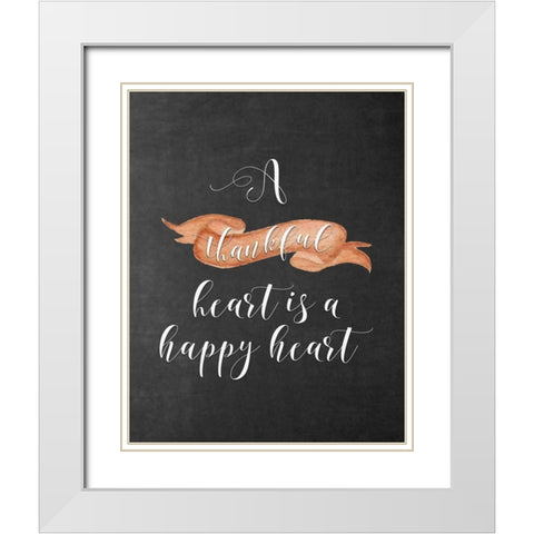 A Thankful Heart White Modern Wood Framed Art Print with Double Matting by Moss, Tara