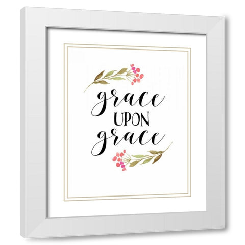 Grace Upon Grace White Modern Wood Framed Art Print with Double Matting by Moss, Tara