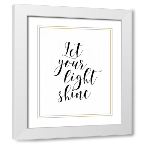 Let Your Light Sine White Modern Wood Framed Art Print with Double Matting by Moss, Tara