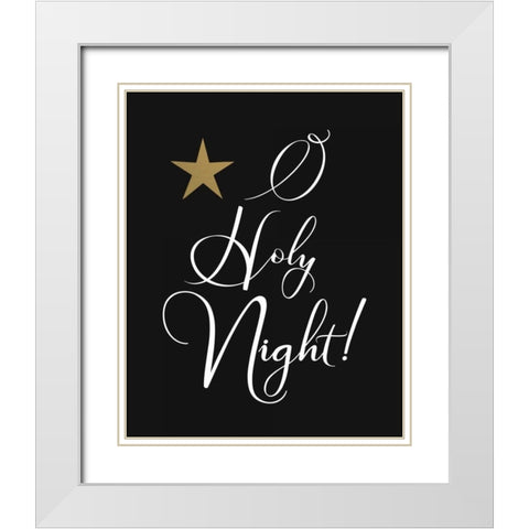 O Holy Night White Modern Wood Framed Art Print with Double Matting by Moss, Tara