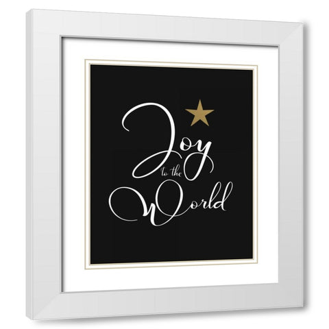 Joy to the World White Modern Wood Framed Art Print with Double Matting by Moss, Tara