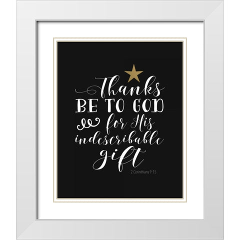 Thanks Be to God White Modern Wood Framed Art Print with Double Matting by Moss, Tara