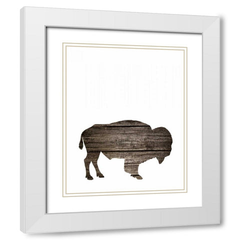 Wood Buffalo White Modern Wood Framed Art Print with Double Matting by Moss, Tara