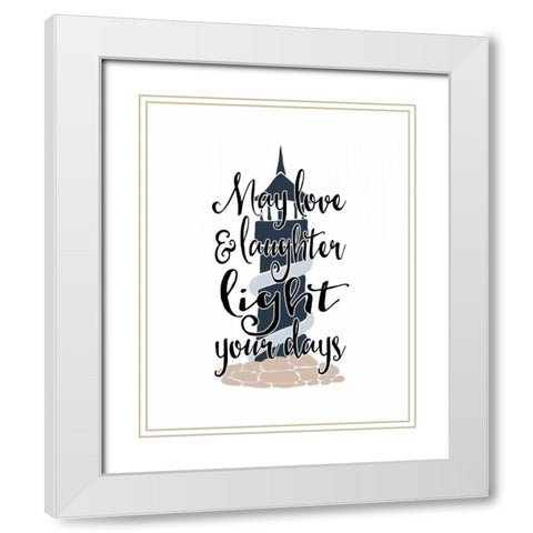 May Love and Laughter White Modern Wood Framed Art Print with Double Matting by Moss, Tara
