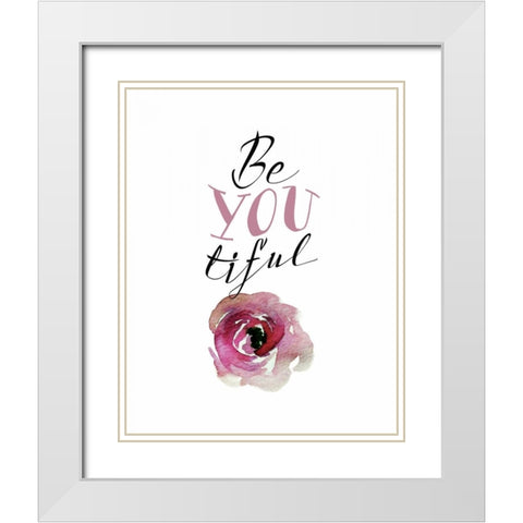 beYOUtiful White Modern Wood Framed Art Print with Double Matting by Moss, Tara