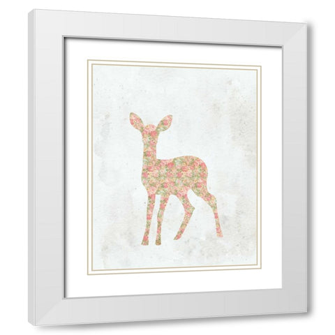 Shabby Chic Deer White Modern Wood Framed Art Print with Double Matting by Moss, Tara