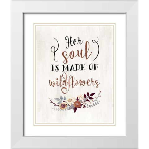 Wildflowers Quote White Modern Wood Framed Art Print with Double Matting by Moss, Tara