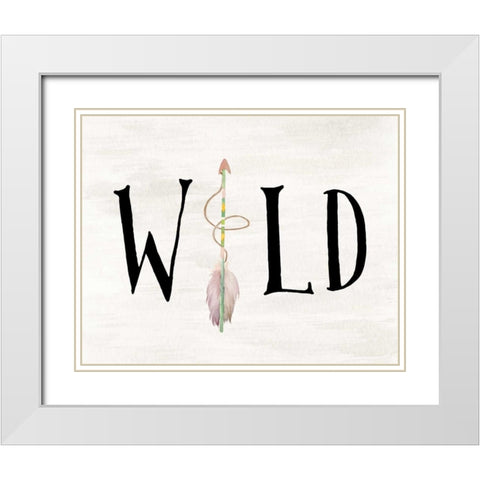 Wild Watercolor Arrow White Modern Wood Framed Art Print with Double Matting by Moss, Tara