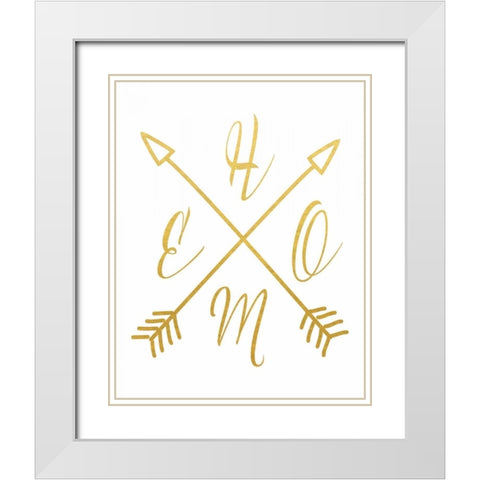 Home Arrows Gold White Modern Wood Framed Art Print with Double Matting by Moss, Tara