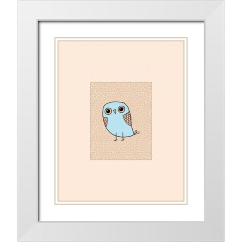 Woodland Owl White Modern Wood Framed Art Print with Double Matting by Moss, Tara