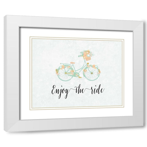 Enjoy the Ride White Modern Wood Framed Art Print with Double Matting by Moss, Tara