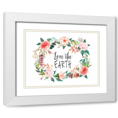 Love the Earth White Modern Wood Framed Art Print with Double Matting by Moss, Tara
