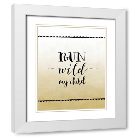 Run Wild White Modern Wood Framed Art Print with Double Matting by Moss, Tara
