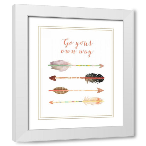 Go Your Own Way Arrows White Modern Wood Framed Art Print with Double Matting by Moss, Tara