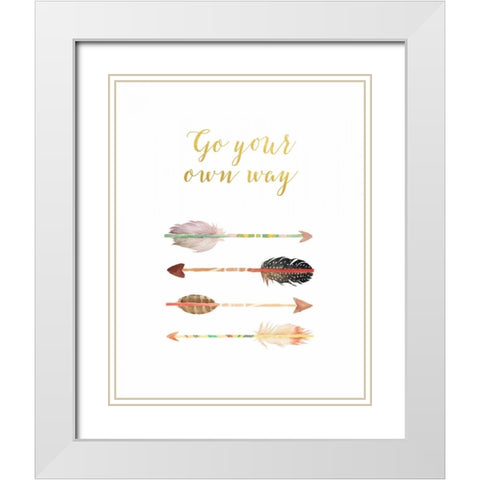 Go Your Own Way White Modern Wood Framed Art Print with Double Matting by Moss, Tara