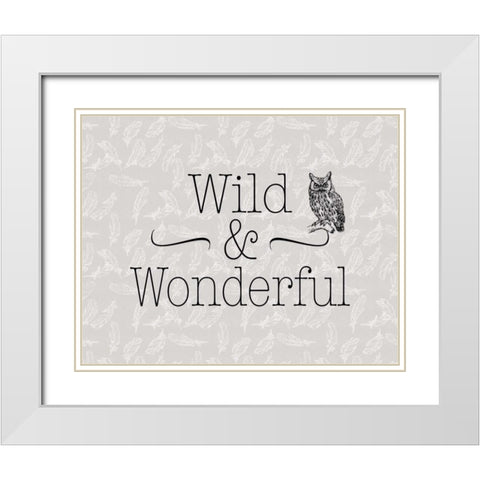Wild and Wonderful Feathers White Modern Wood Framed Art Print with Double Matting by Moss, Tara