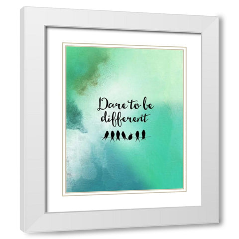 Dare to Be Different White Modern Wood Framed Art Print with Double Matting by Moss, Tara
