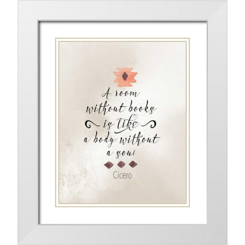 A Room Without Books White Modern Wood Framed Art Print with Double Matting by Moss, Tara