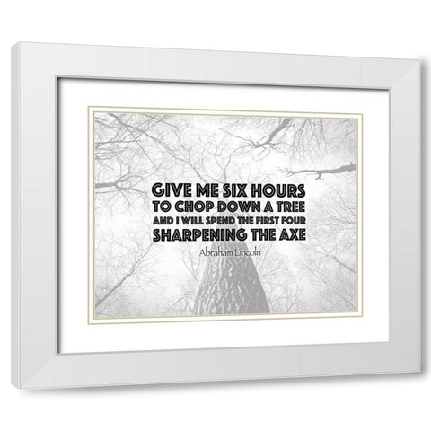 Lincoln Tree Quote White Modern Wood Framed Art Print with Double Matting by Moss, Tara