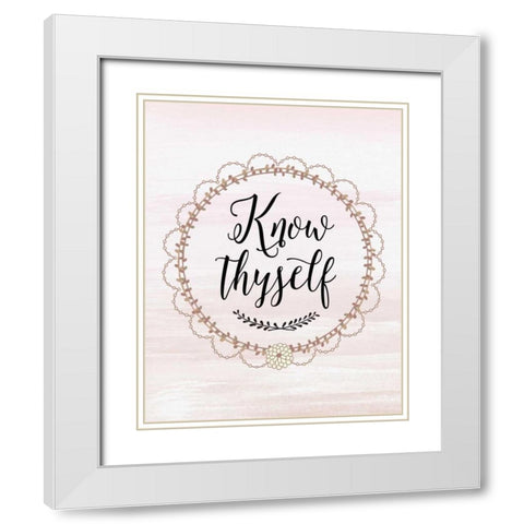 Know Thyself White Modern Wood Framed Art Print with Double Matting by Moss, Tara