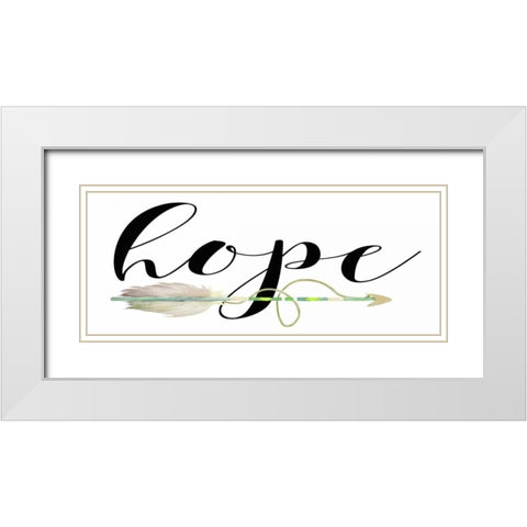 Hope with Arrow White Modern Wood Framed Art Print with Double Matting by Moss, Tara
