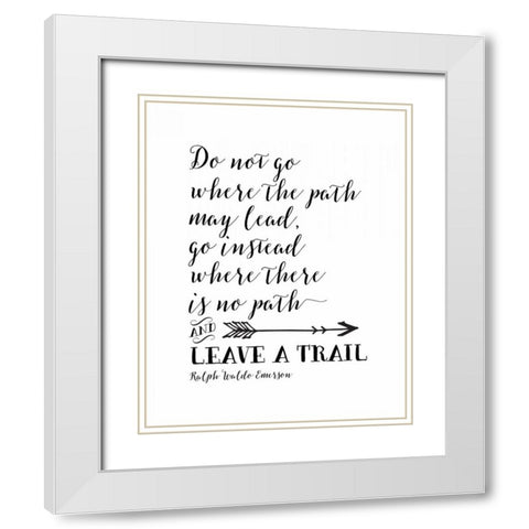 Leave a Trail II White Modern Wood Framed Art Print with Double Matting by Moss, Tara