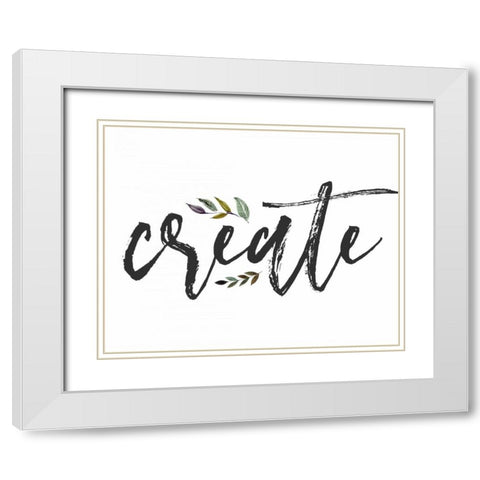 Create Floral White Modern Wood Framed Art Print with Double Matting by Moss, Tara