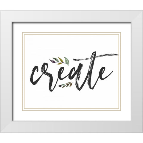 Create Floral White Modern Wood Framed Art Print with Double Matting by Moss, Tara