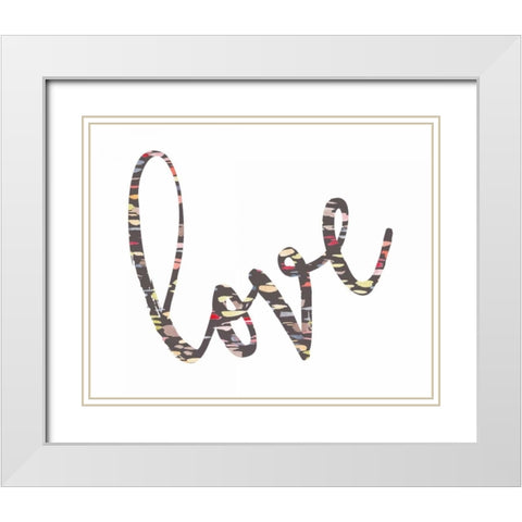 Love Confetti White Modern Wood Framed Art Print with Double Matting by Moss, Tara