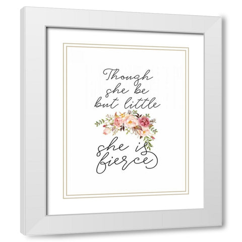 Though She Be But Little Floral White Modern Wood Framed Art Print with Double Matting by Moss, Tara