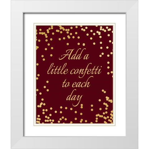 Add a Little Confetti II White Modern Wood Framed Art Print with Double Matting by Moss, Tara