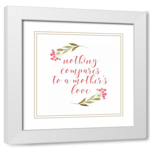 Mothers Love White Modern Wood Framed Art Print with Double Matting by Moss, Tara