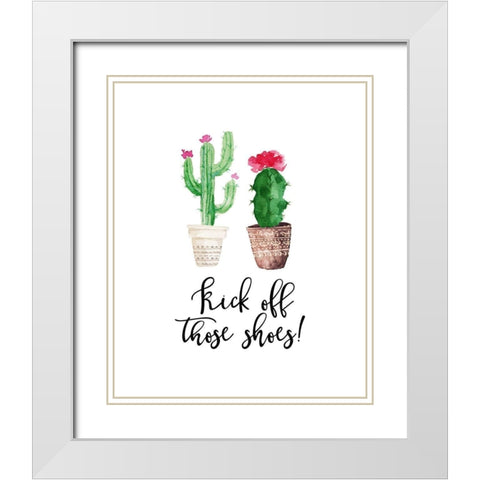 Kick Off Those Shoes White Modern Wood Framed Art Print with Double Matting by Moss, Tara