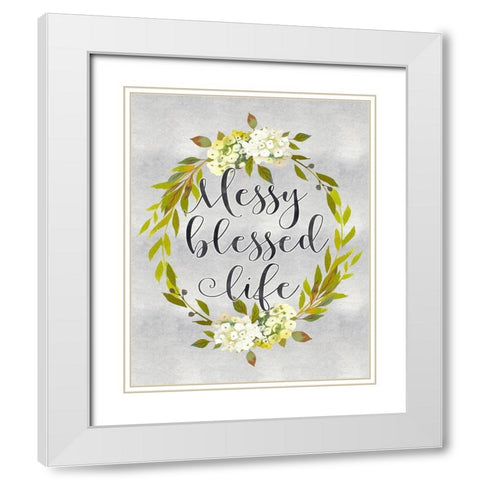 Messy Blessed Life White Modern Wood Framed Art Print with Double Matting by Moss, Tara