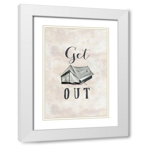 Get Out White Modern Wood Framed Art Print with Double Matting by Moss, Tara