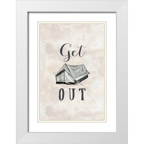 Get Out White Modern Wood Framed Art Print with Double Matting by Moss, Tara