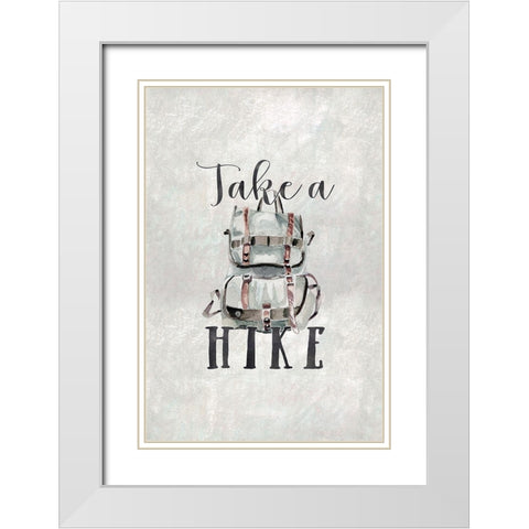 Take a Hike White Modern Wood Framed Art Print with Double Matting by Moss, Tara