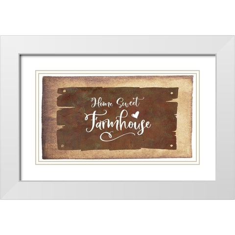 Home Sweet Farmhouse White Modern Wood Framed Art Print with Double Matting by Moss, Tara