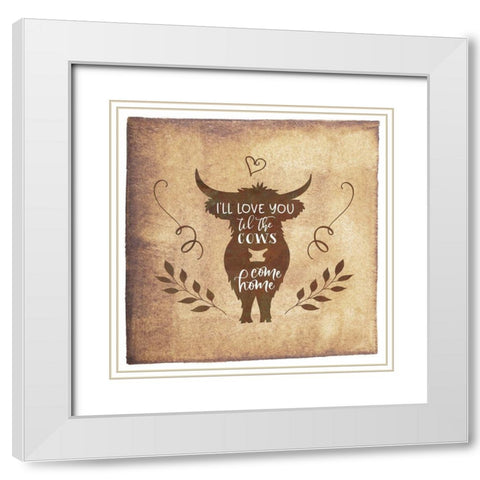 Til the Cows Come Home White Modern Wood Framed Art Print with Double Matting by Moss, Tara