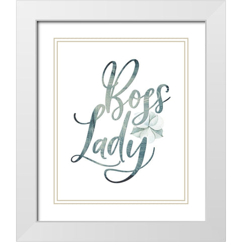 Bossy Lady Floral II White Modern Wood Framed Art Print with Double Matting by Moss, Tara