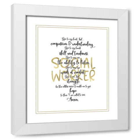 Social Worker Prayer White Modern Wood Framed Art Print with Double Matting by Moss, Tara