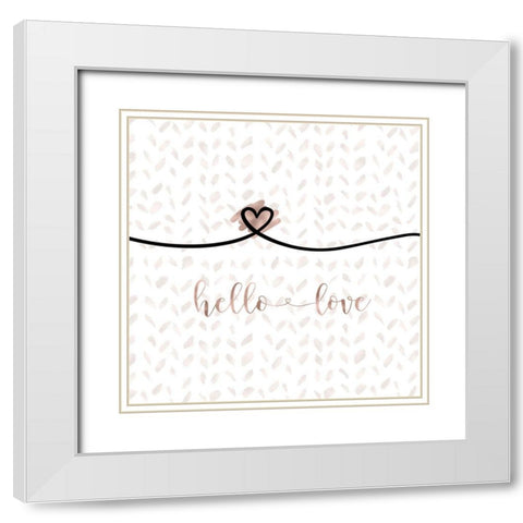 Hello Love White Modern Wood Framed Art Print with Double Matting by Moss, Tara