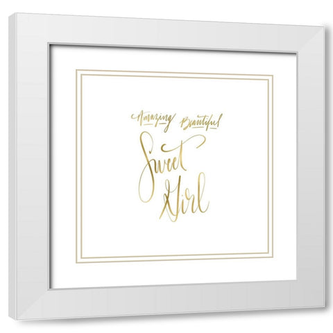 Amazing Beautiful Sweet Girl White Modern Wood Framed Art Print with Double Matting by Moss, Tara